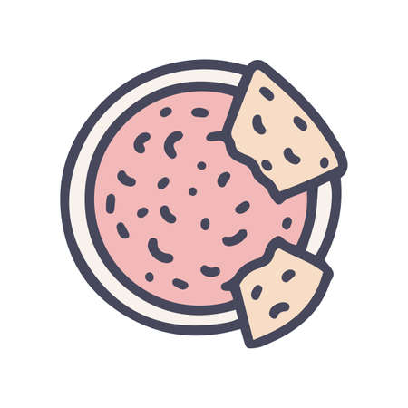 red salsa color vector doodle simple iconのイラスト素材