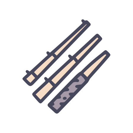 fishing rod color vector doodle simple iconのイラスト素材