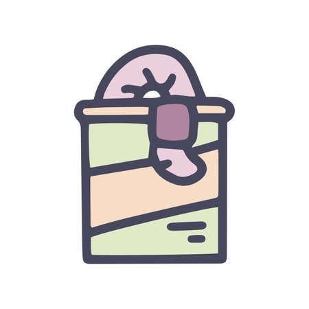 fishing can of worms color vector doodle simple iconのイラスト素材