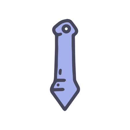 self defence keychain weapon color vector doodle simple iconのイラスト素材