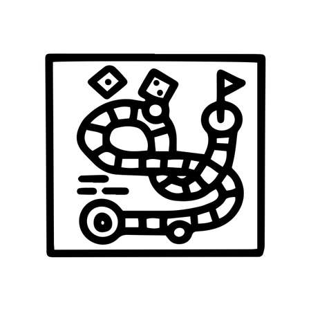 board game line vector doodle simple iconのイラスト素材