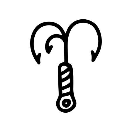 grappling hook line vector doodle simple iconのイラスト素材