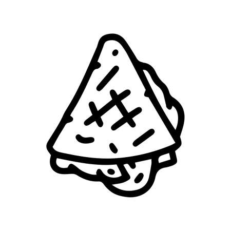 quesadilla line vector doodle simple icon designのイラスト素材