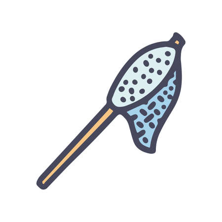 fishing landing net color vector doodle simple iconのイラスト素材