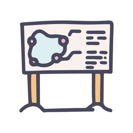 fishing spots map color vector doodle simple iconのイラスト素材