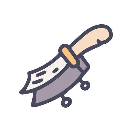 fishing knife color vector doodle simple iconのイラスト素材