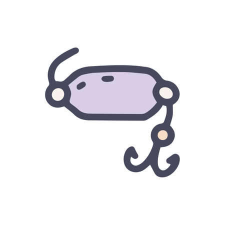 fishing spoon lure color vector doodle simple iconのイラスト素材