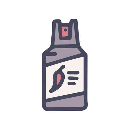 pepper spray color vector doodle simple iconのイラスト素材