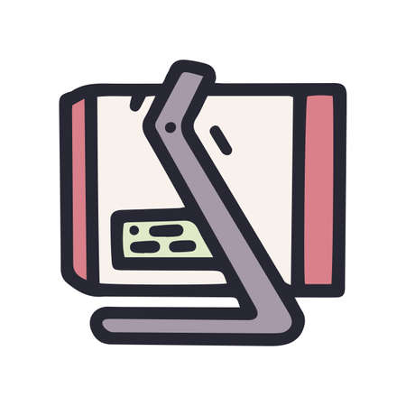 heat cannon with rack color vector doodle simple iconのイラスト素材