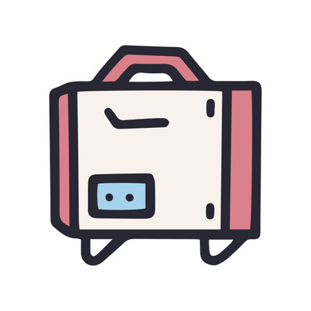 heat cannon with handle color vector doodle simple iconのイラスト素材