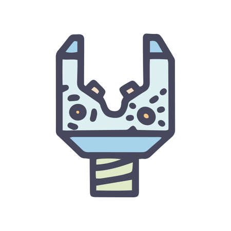 fishing bite alarm color vector doodle simple icon setのイラスト素材