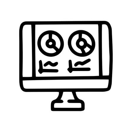 website report line vector doodle simple iconのイラスト素材