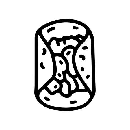 fajita line vector doodle simple icon designのイラスト素材