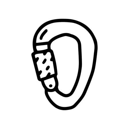 pear shaped carabiner line vector doodle simple iconのイラスト素材