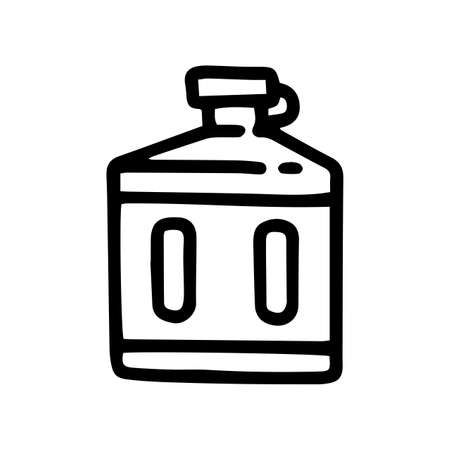 flat water bottle line vector doodle simple iconのイラスト素材