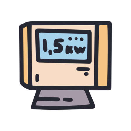 heat cannon with power regulation color vector doodle simple iconのイラスト素材