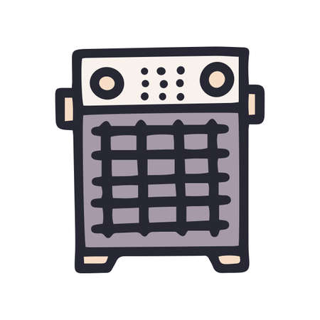 heat cannon front grid color vector doodle simple iconのイラスト素材