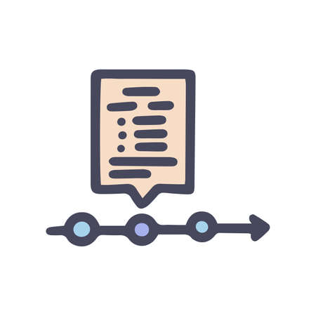 project timeline color vector doodle simple iconのイラスト素材