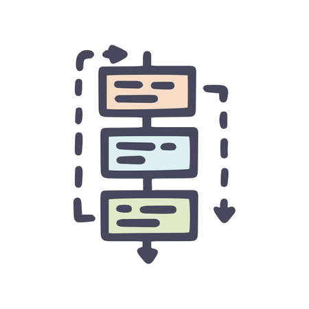 algorithm change color vector doodle simple iconのイラスト素材