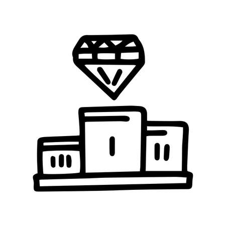 website ranking line vector doodle simple iconのイラスト素材