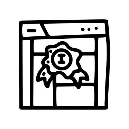 website in top award line vector doodle simple iconのイラスト素材