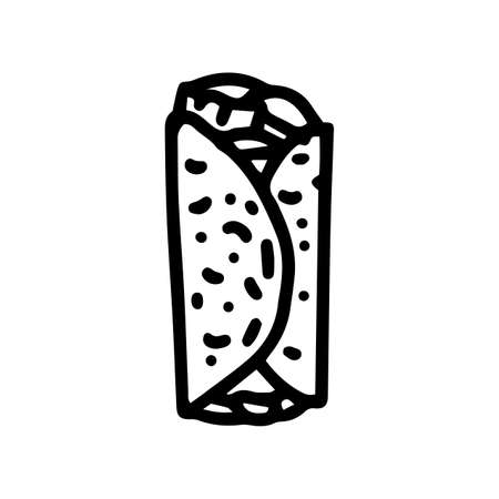 burrito line vector doodle simple icon designのイラスト素材