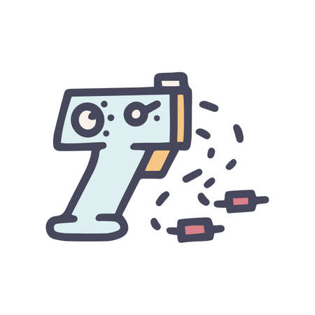 taser gun color vector doodle simple iconのイラスト素材
