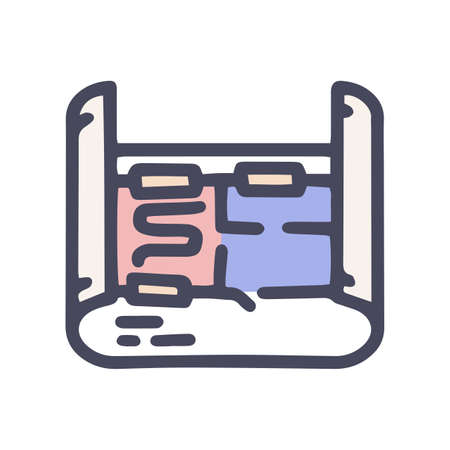 underfloor heating design color vector doodle simple iconのイラスト素材
