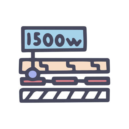 electric heated floor power efficiency color vector doodle simple iconのイラスト素材