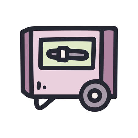 construction heater with regulator color vector doodle simple iconのイラスト素材