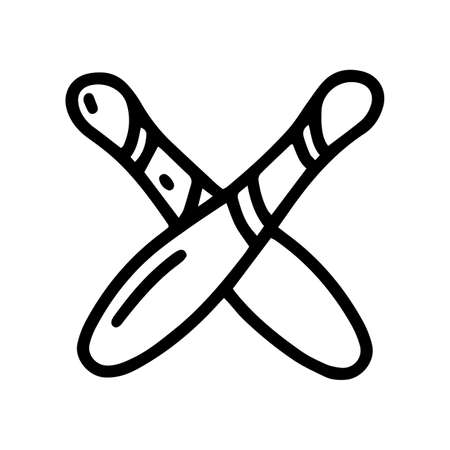 baseball bats line vector doodle simple iconのイラスト素材