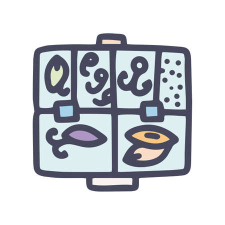 fishing tackle box color vector doodle simple iconのイラスト素材