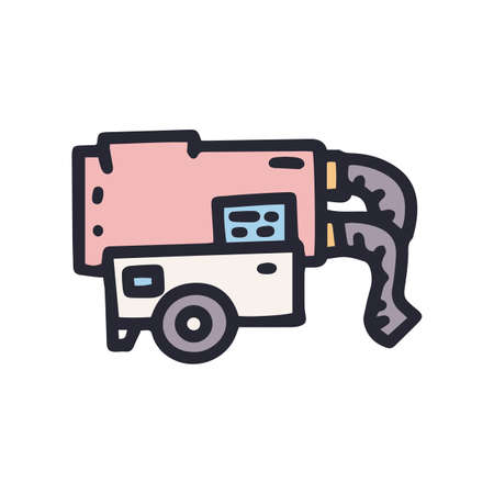 heat gun engine warming up color vector doodle simple iconのイラスト素材