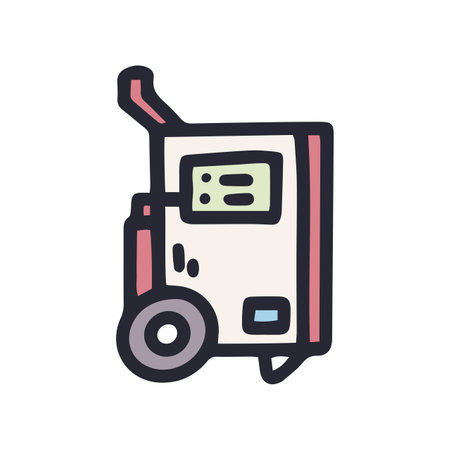 construction heater on trolley color vector doodle simple iconのイラスト素材