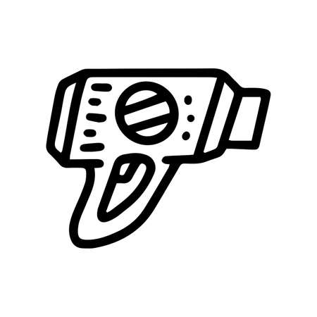 construction heat gun line vector doodle simple iconのイラスト素材
