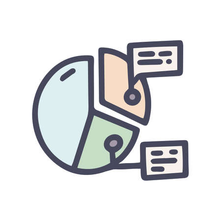 strategy pie chart color vector doodle simple iconのイラスト素材
