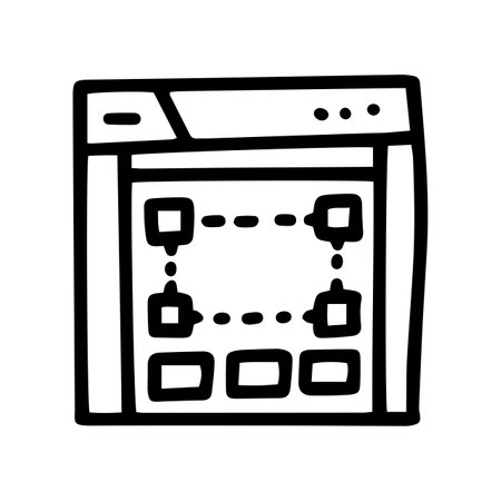 website builder line vector doodle simple iconのイラスト素材