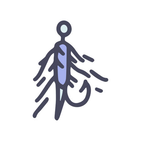 fishing streamer fly color vector doodle simple iconのイラスト素材