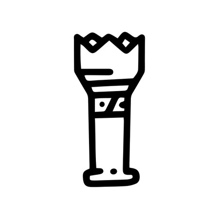 tactical flashlight line vector doodle simple iconのイラスト素材