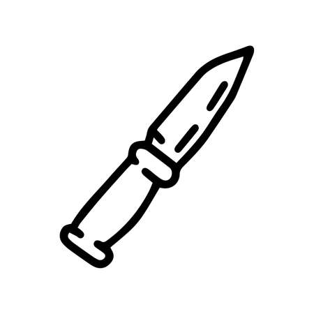 self defense knife line vector doodle simple iconのイラスト素材