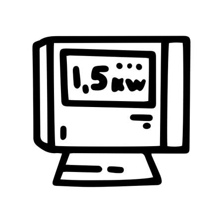 air heater with power regulation line vector doodle simple iconのイラスト素材