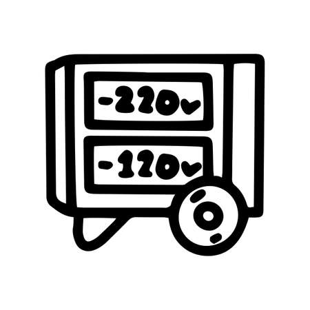 air heater with different voltage line vector doodle simple iconのイラスト素材