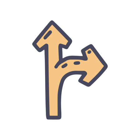 choice way color vector doodle simple iconのイラスト素材