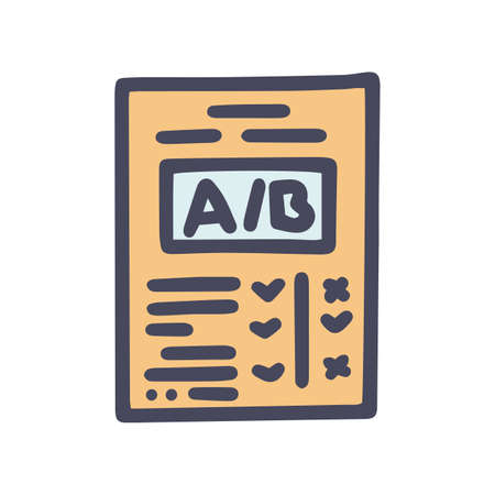 marketing ab testing color vector doodle simple iconのイラスト素材