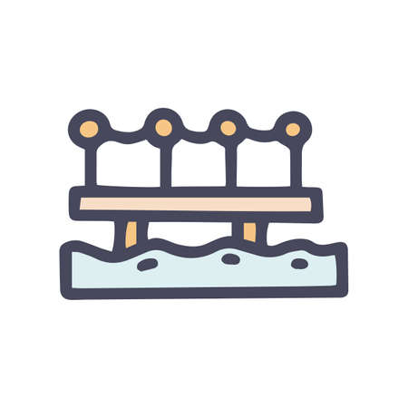fishing dock color vector doodle simple iconのイラスト素材