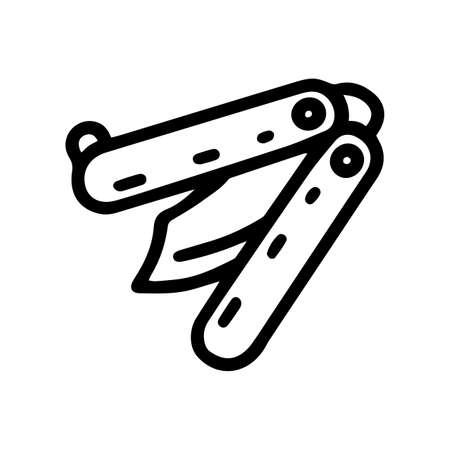 butterfly knife line vector doodle simple iconのイラスト素材