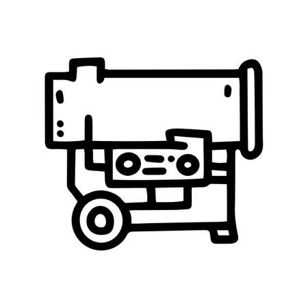 diesel heat gun line vector doodle simple iconのイラスト素材
