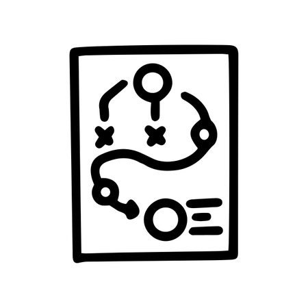 strategic action plan line vector doodle simple iconのイラスト素材