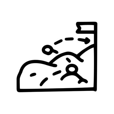 business goal achievement line vector doodle simple iconのイラスト素材