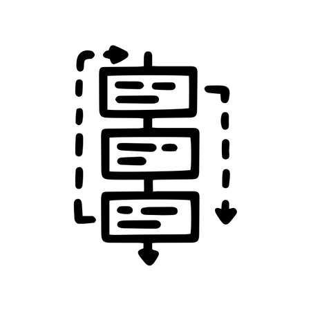 strategy algorithm line vector doodle simple iconのイラスト素材